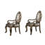 Fauteuil en cuir touffeté reine anne chaise avec accoudoirs de fond en champagne Stroup