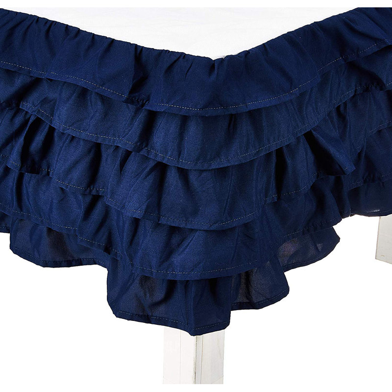 Booker Ruffled Wrap Around Bed Skirt, Full, Navy