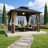 10ft x 10ft Aluminum Patio Gazebo, Outdoor Gazebo with Galvanized Steel Roof, Privacy Curtains & Mosquito Netting for Patio, Garden and Backyard-115112919