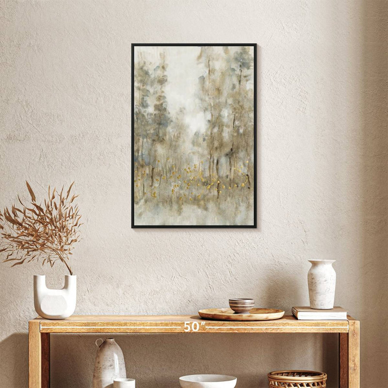Fourré d'arbres I, Cadre flottant noir, 21 po x 31 po