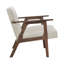 Chaise d'appoint moderne en tissu beige avec structure en bois d'hévéa massif - Meubles de salon contemporains rembourrés