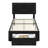 Twin Size Bed with 1 Storage Drawers Upholstered Platform Bed Adjustable with Nailhead Trim Headboard Wooden Slats Support Bed Frame-95355729-105756034