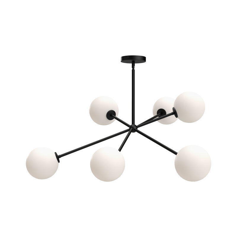 Luanda 6-Light Chandelier, Noir mat
