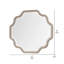 Miroir de commode Fea, bois de chêne brun naturel massif, bords festonnés, 40 x 47