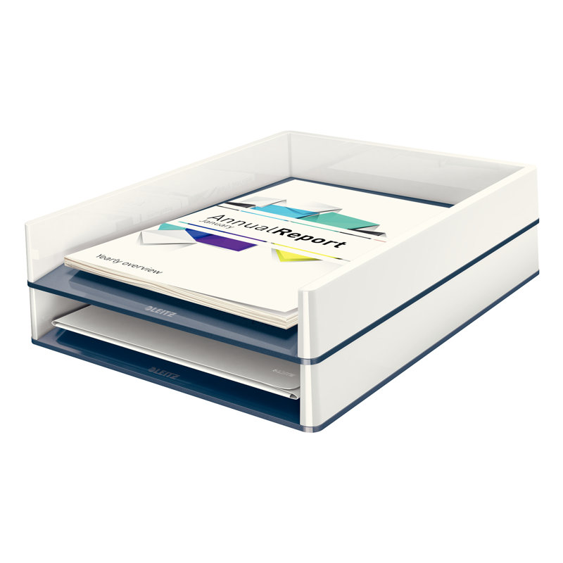 Wow Plastic Paper Organiser, White/Grey