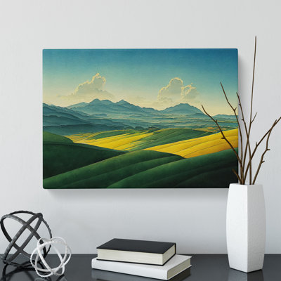 Mountain Meadow Landscape - Wrapped Canvas Painting