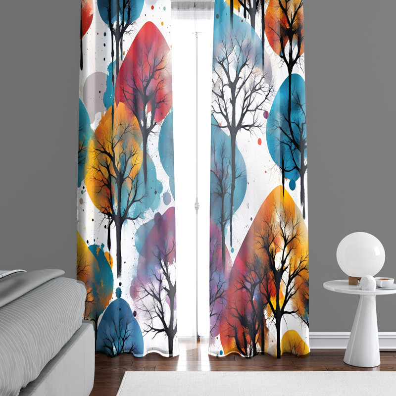 Paire de rideaux semi-transparents en polyester Dymph, L 40 po x L 61 po