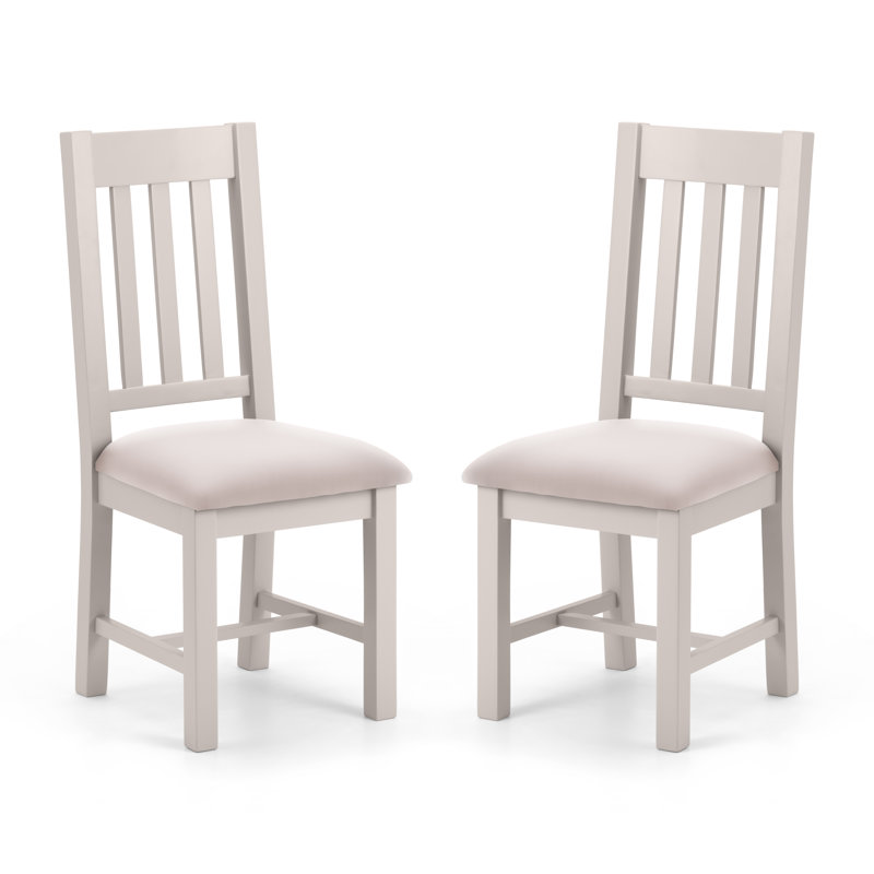 Sunglow 49cm H Linen Upholstered Slat Back Side Chair in Grey, Elephant Grey