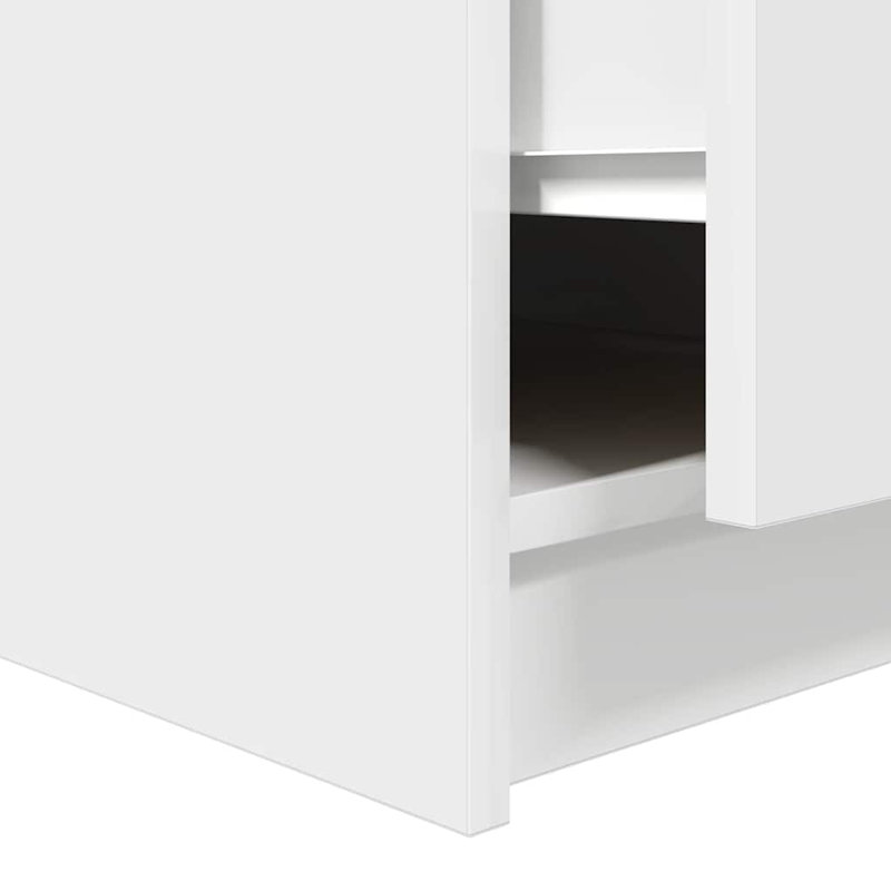 Coffee Table with Storage, 40" H x 70.5" L x 70" W, White