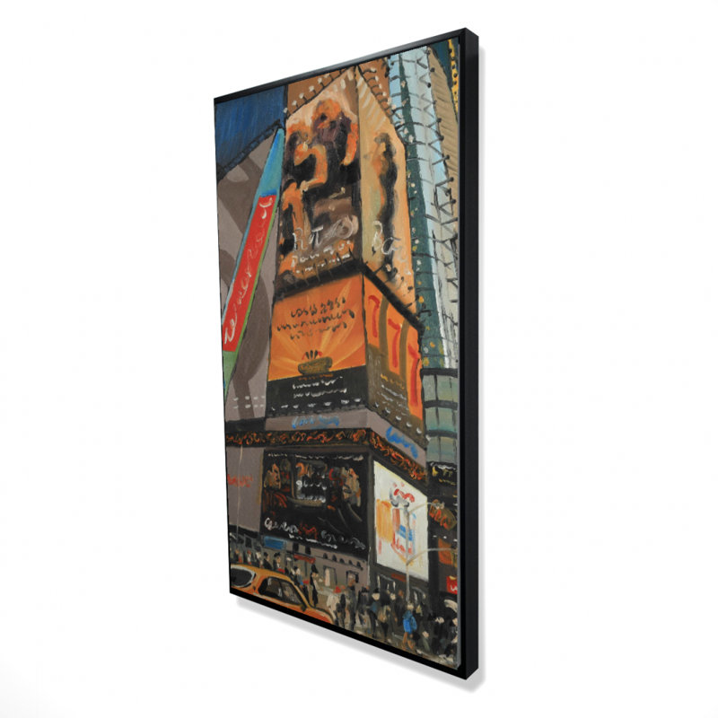Illuminated new york city street - 24"x48" Framed canvas