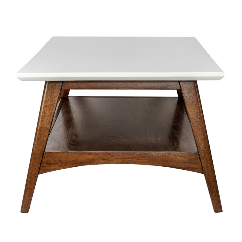 Coffee Table Living Room Table, Off-White/Pecan