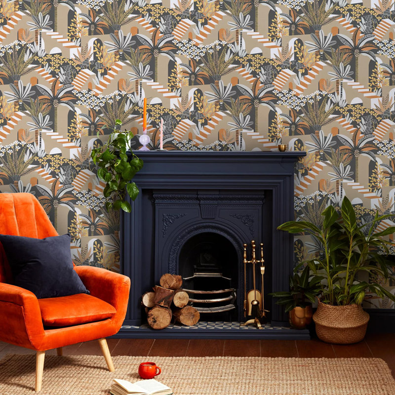 Envy Vacay Floral Wallpaper, Beige