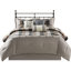 Édredon neutre à chevrons pour très grand lit, 7 pièces, motif à carreaux Buffalo, rembourrage, comprend édredon, taies décoratives, coussins décoratifs, jupe de lit, lavable à la machine pour un très grand lit, palette, style, rembourré,-129870228