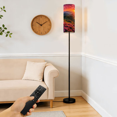 Floor Lamp  mountain landscape Dimmable Modern Standing Lamp with Remote Control Footswitch Bulb Lampshade Tall Pole Corner Lamp for Living Room Bedroom Office