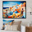 «Colorful Colorful Santorini Cityscape Popart VII», reproduction sur toile-1108505499-1108505498
