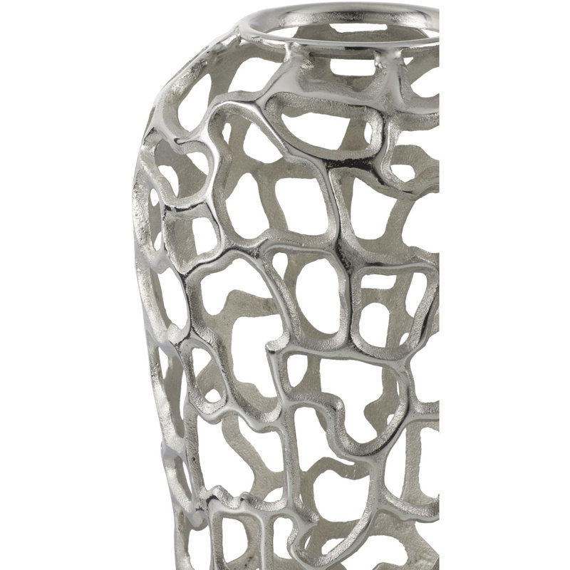 Vase décoratif Natalyia, Argent, H 24 po x l 10 po x P 10 po