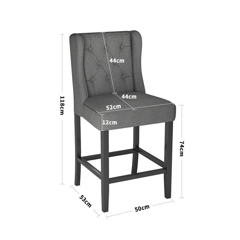 Elexander Upholstered Counter Stool with Solid Wood Frame