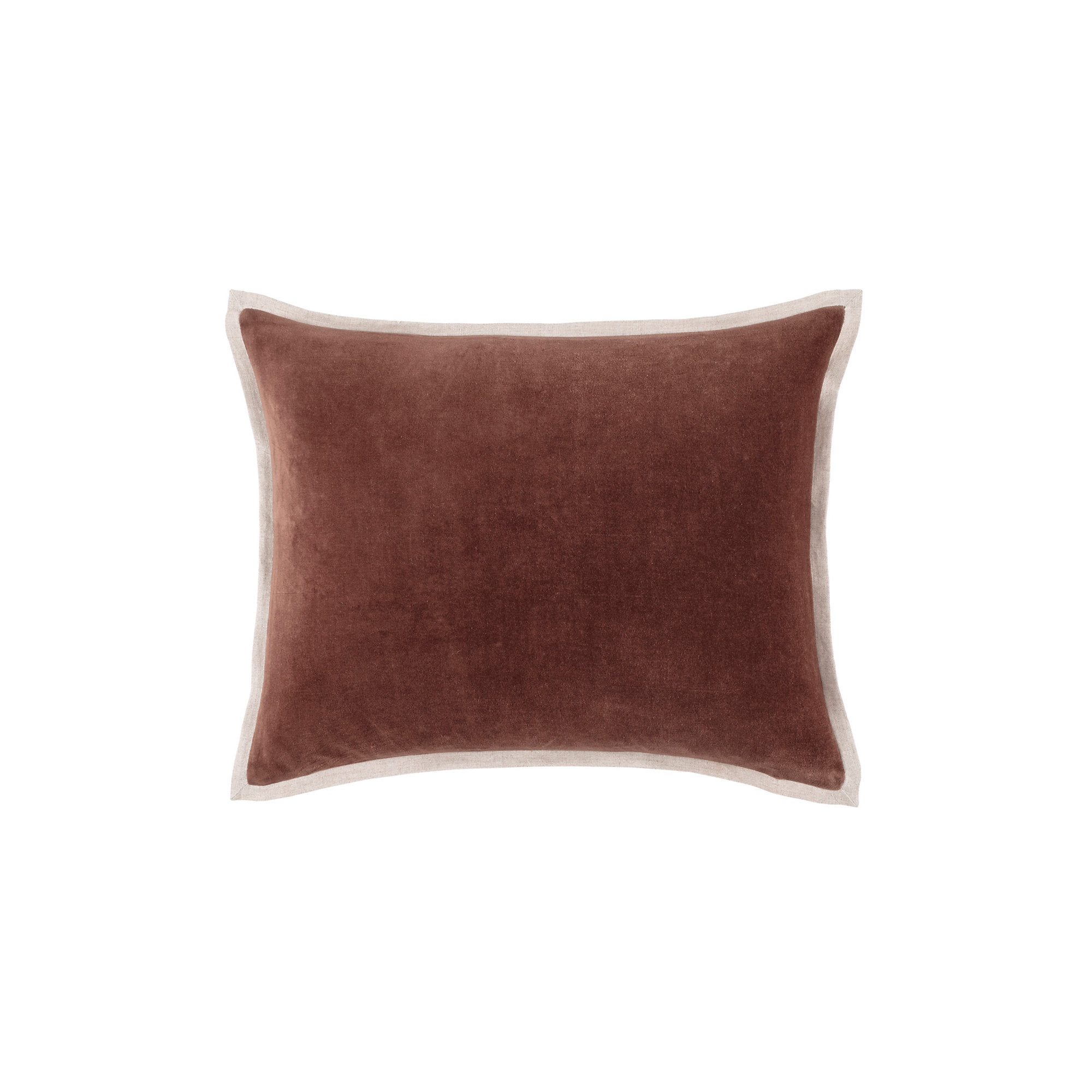 Gehry Velvet/Linen Decorative Pillow, Russet, 16"H x 20"W, Pillow Cover Only - No Insert