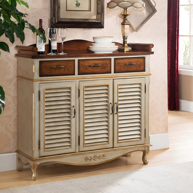 Solid + Manufactured Wood Shoe Storage, Gold