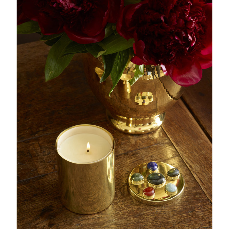 Handcrafted Gold Ceramic Round Table Vase