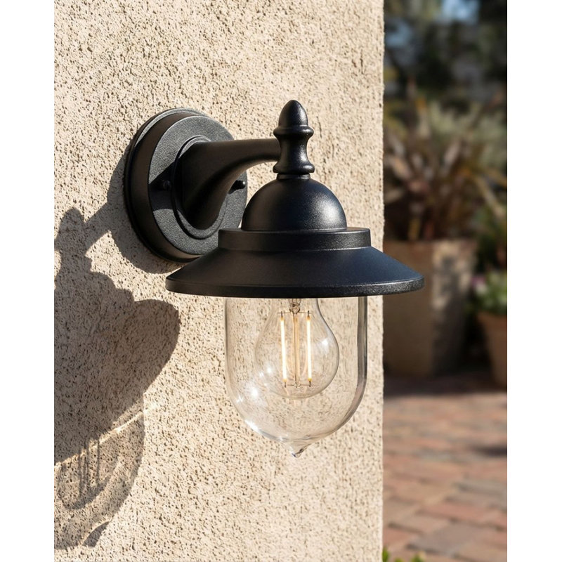 Black 24cm H Outdoor Barn Light