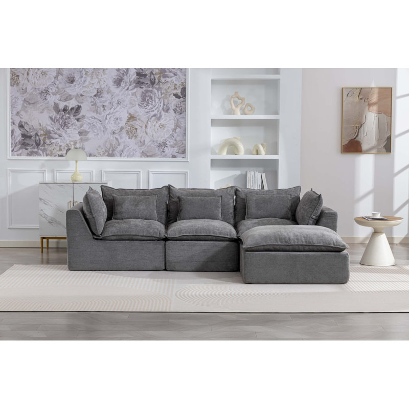 Canapé modulaire Cloud Couch, Velours - gris antique