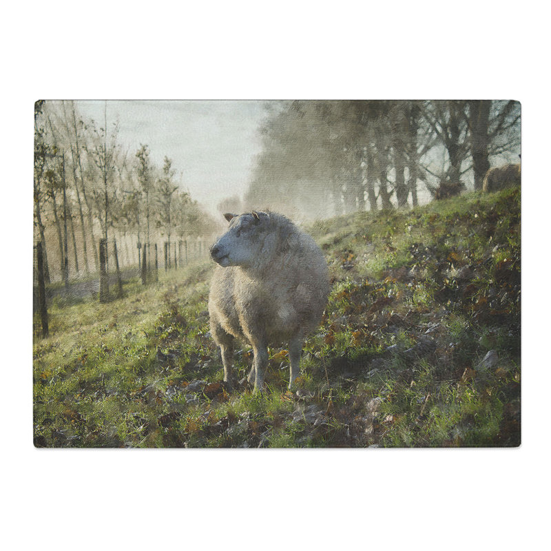 Woolly Sheep Painting Chopping Board, 0.4cm H x 20cm W x 28.5cm L