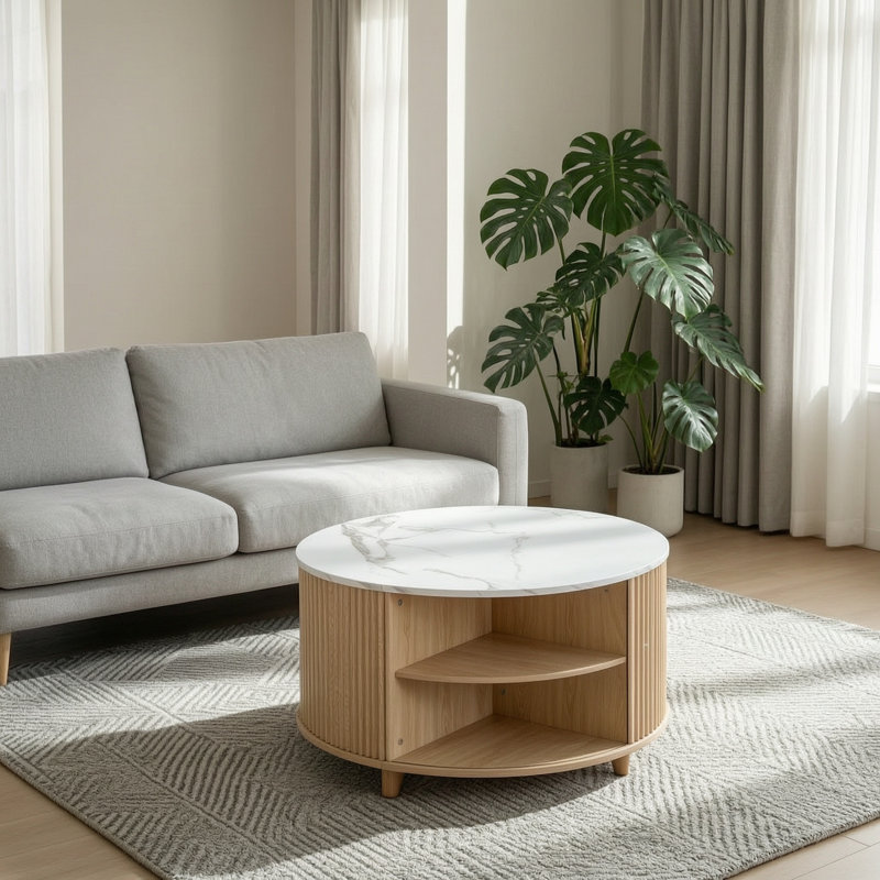 Table basse avec rangement Mid-Century