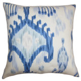 Talisha Ikat Cotton Reversible Throw Pillow