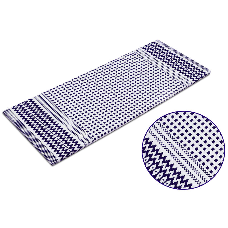 Joshus Geometric Water Resistant Anti-Fatigue Non-Skid Kitchen Mat, Navy