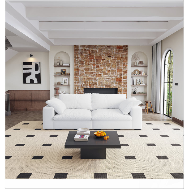 Canapé modulaire modulaire rembourré en duvet modulaire 80 po pour salon, coussin