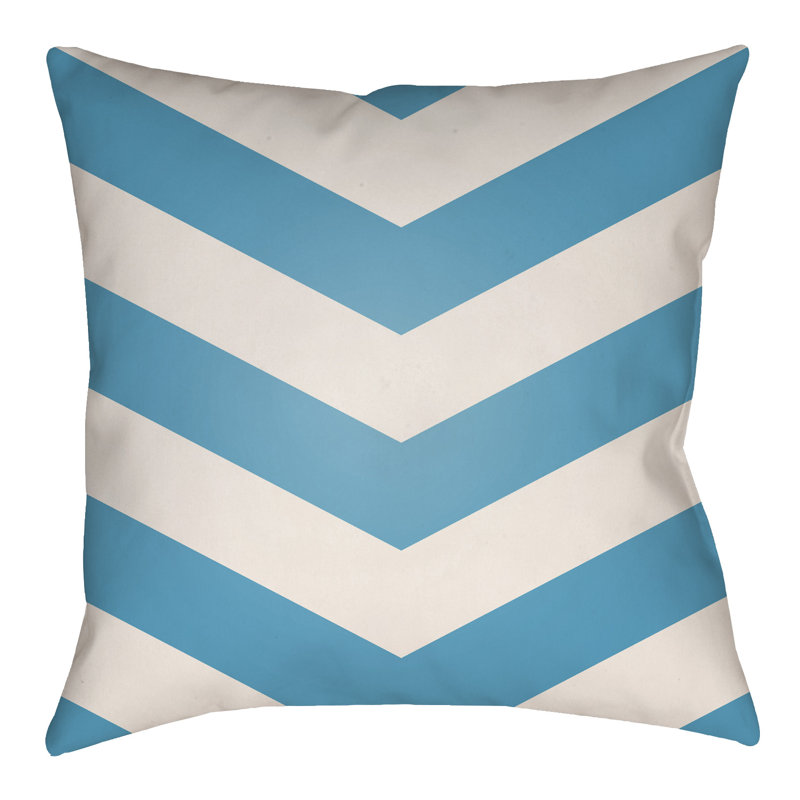 Housse et insert de coussin carré extérieur Litchfield Chevon, H 16 po x l 16 po, Bleu royal / ivoire