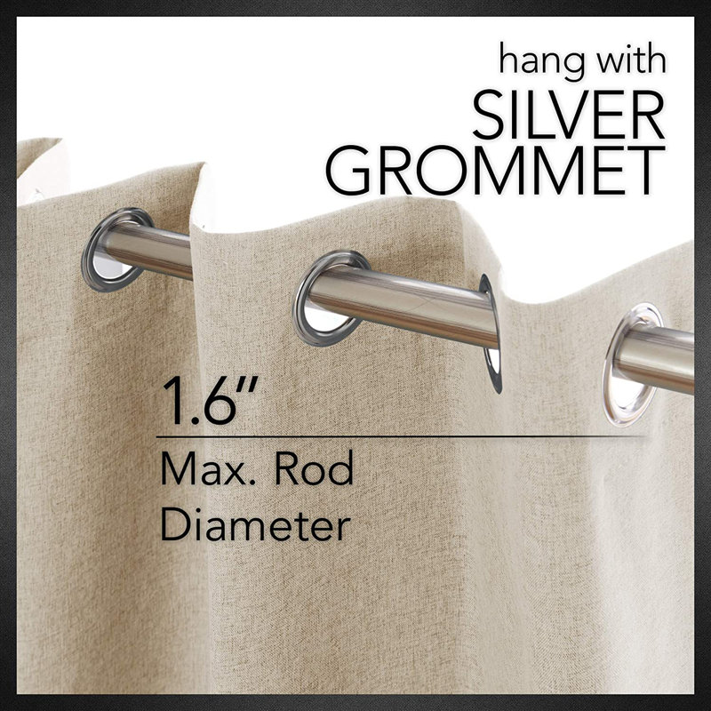 Ipswich Blackout Thermal Grommet Curtain Panels, 52" W x 63" L, Flaxen