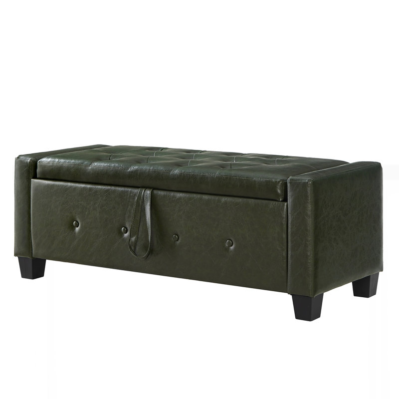 Banc repose-pieds 48 po avec rangement, Vert foncé