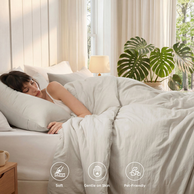 Bedsure Reversible Prewashed Comforter Set, Twin Comforter + 1 Standard Pillowcase, Beige