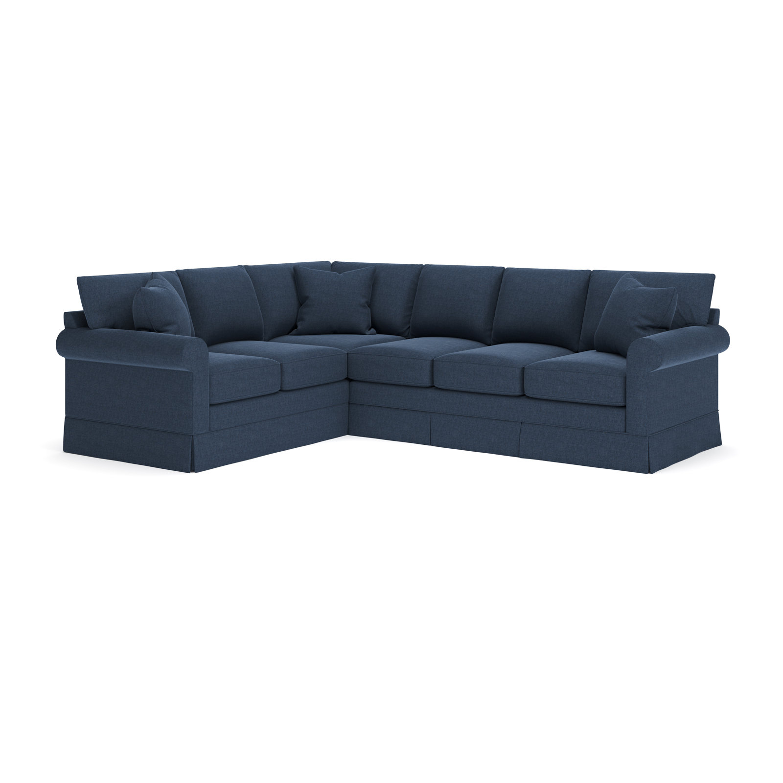 Friedman Sectional, Left Hand Facing, Drusky Navy Sustain® Basketweave