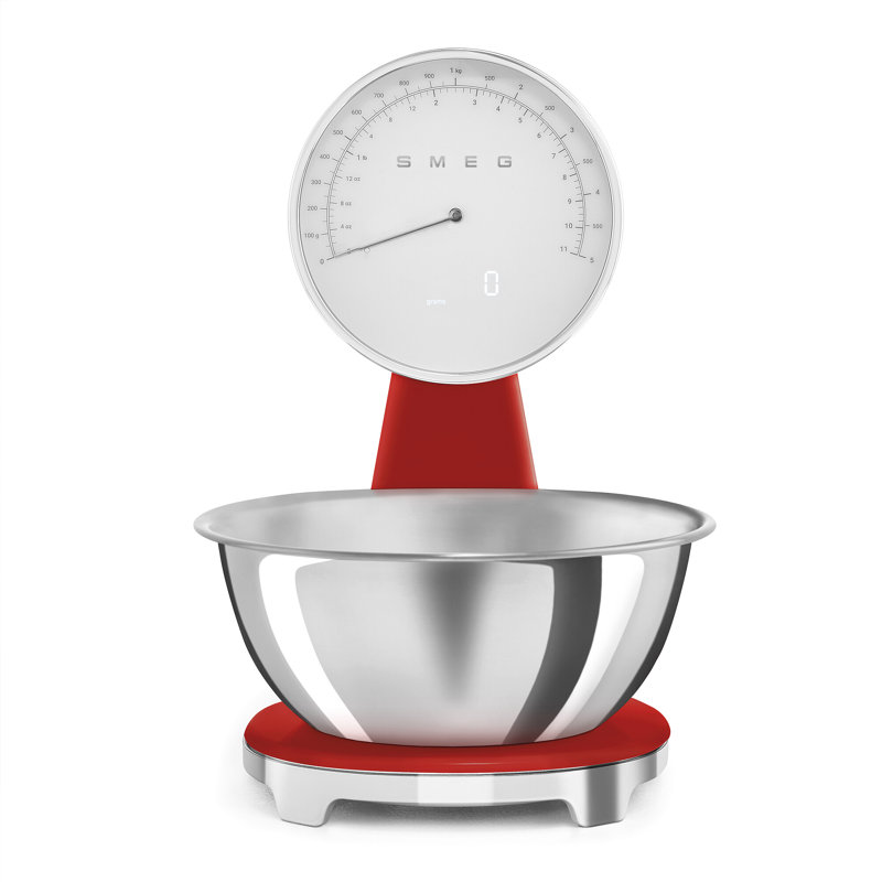 Balance de cuisine analogique et numérique Smeg, Rouge / argenté