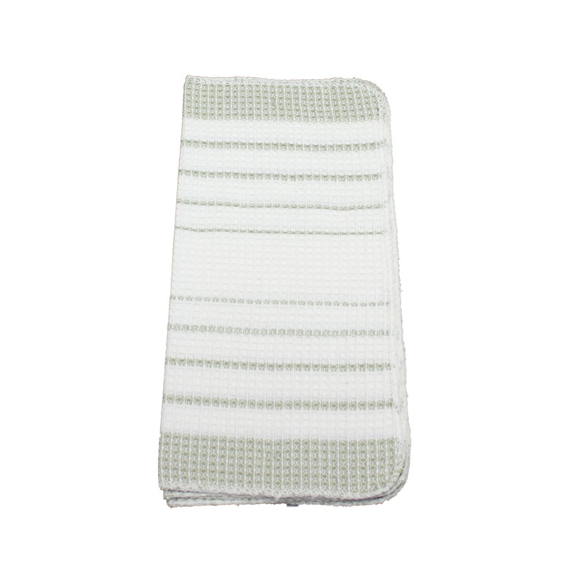 Cannady Cotton Stripe Dish Cloth Kitchen Towel, Green