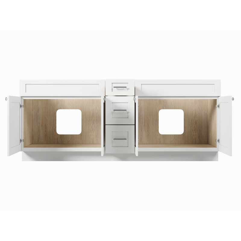 Base de meuble-lavabo double 84 po Disar, Blanc