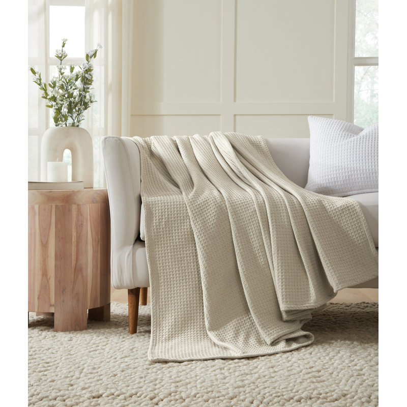 Janiya Full Size Oatmeal Cotton Reversible Blanket