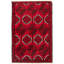 Tapis décoratif en laine rouge de conception unique noué à la main New Age 3 pi 5 po x 5 pi 1 po Borromäus