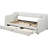 Twin Xl To King, Beige, Upholstered Daybed, Two Drawers, Stylish Buttoned Back, Foam - Padded Sides King Size, Storage Comfortable Seating, No Box Spring Required