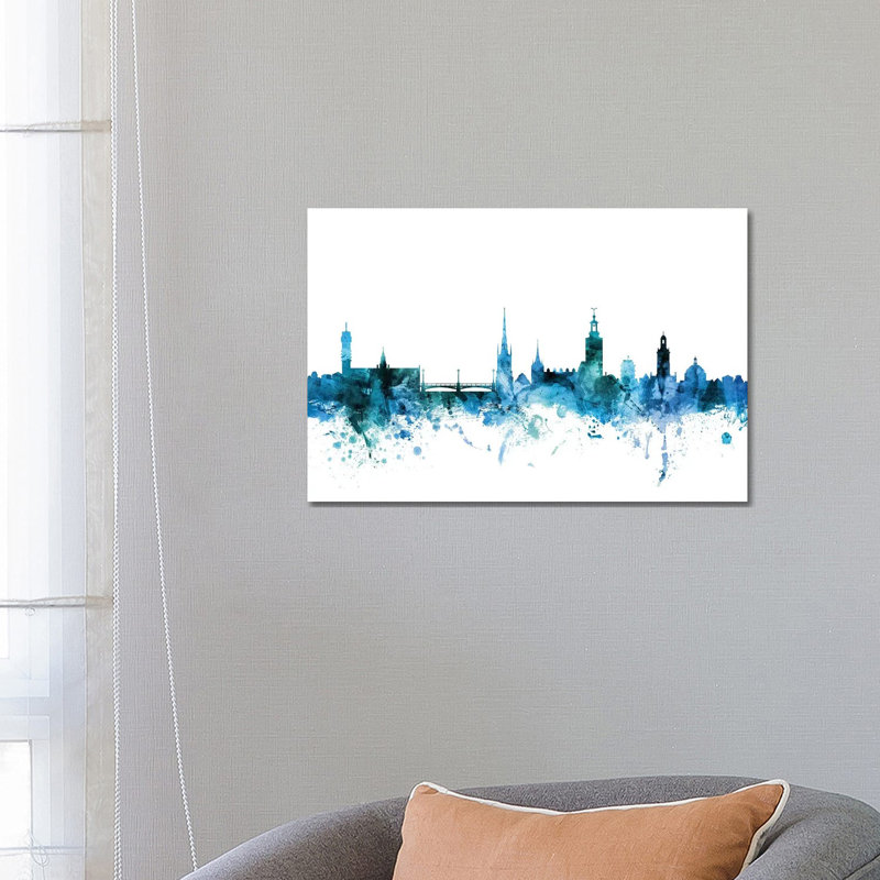 Stockholm, Sweden Skyline by Michael Tompsett - 1 Piece Wrapped Canvas Wall Art, 66.04 cm H x 45.72 cm W x 3.175 cm D