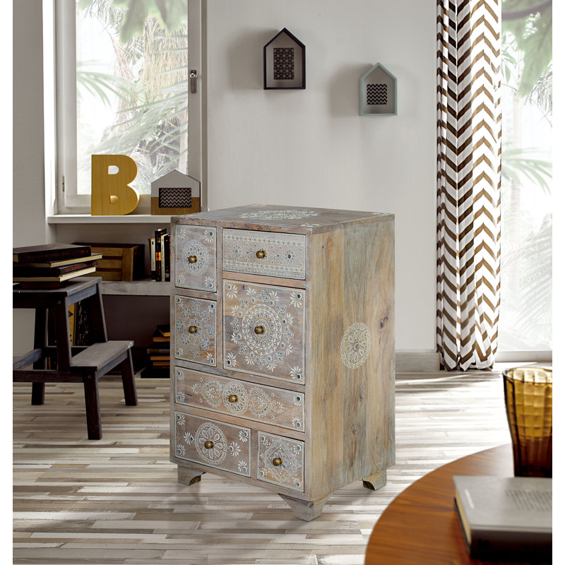 Clementon Solid Wood 42cm W 7 - Drawer Chest of Drawers
