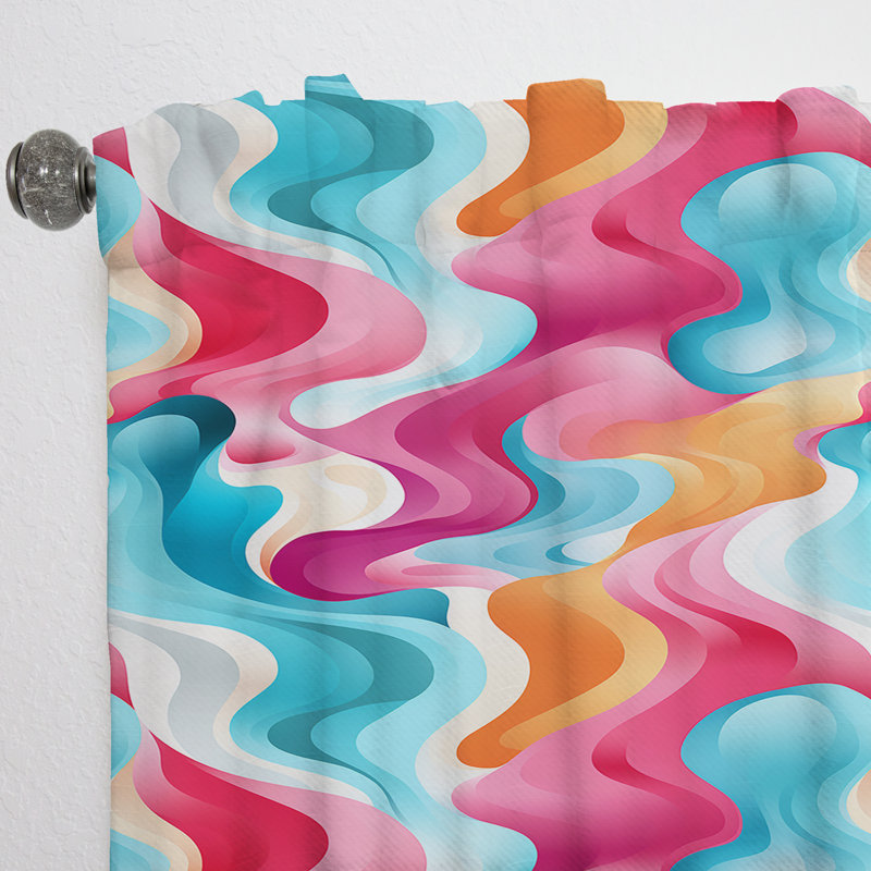 Popart Bubblegum Mirage II - Rideau abstrait - Rideau obscurcissant à formes géométriques - 1 panneau, L 52 po x L 95 po
