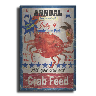  'Crab Feed' by Fiona Stokes-Gilbert Metal Wall Art