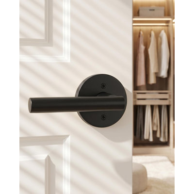Fausse poignée de porte, faux levier de porte noir, fausse poignée de porte anti-rotation pour porte de placard (paquet de 3, 2 pièces), alliage de zinc