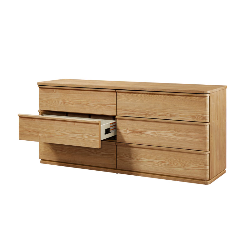 Commode 6 tiroirs Baxtor, Naturel