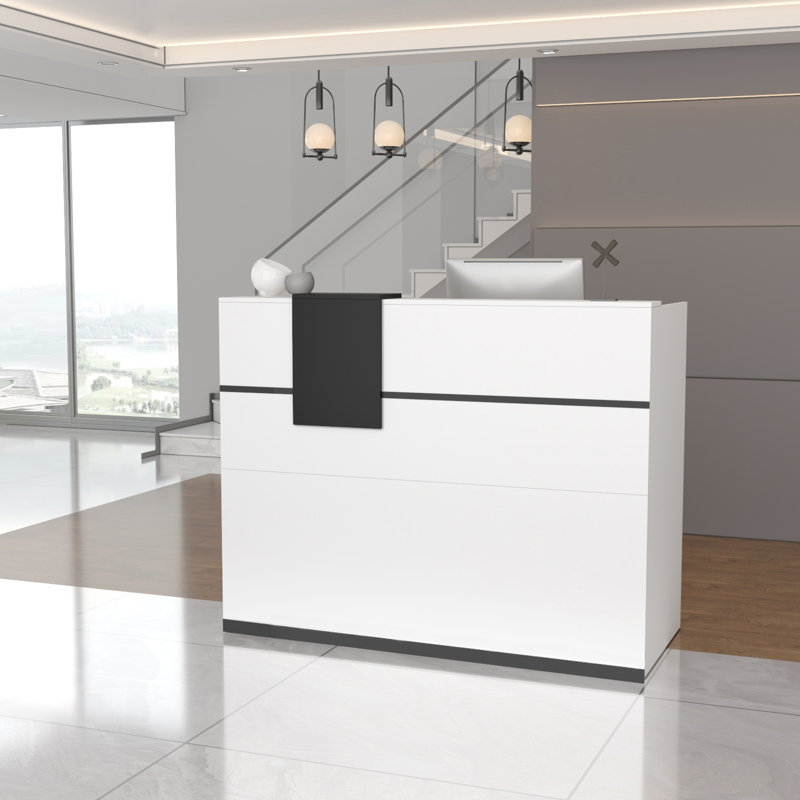 55.1'' W Reception Desk With Locking Drawer