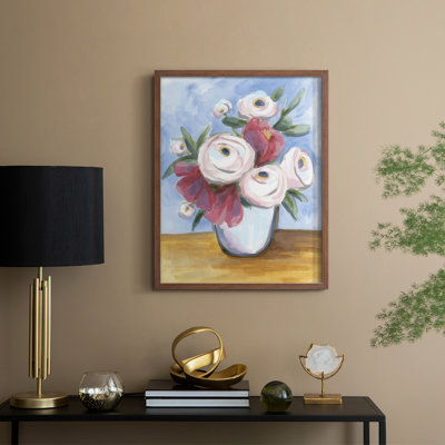 Tea Rose Posey II, reproduction encadrée - bois massif